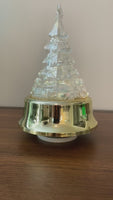 Iridescent Glass Lighted-Windup Music Christmas Tree
